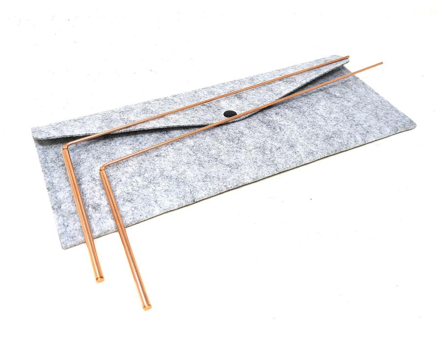 Copper Dowsing Rods with Bag 12"