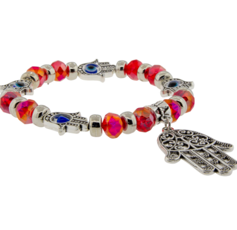 [11044] Red Hamsa Protection Bracelet