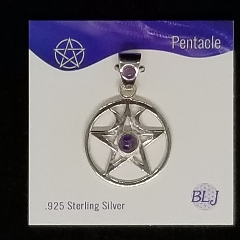 [121504020925] Double Crescent Pentacle w/ Amethyst