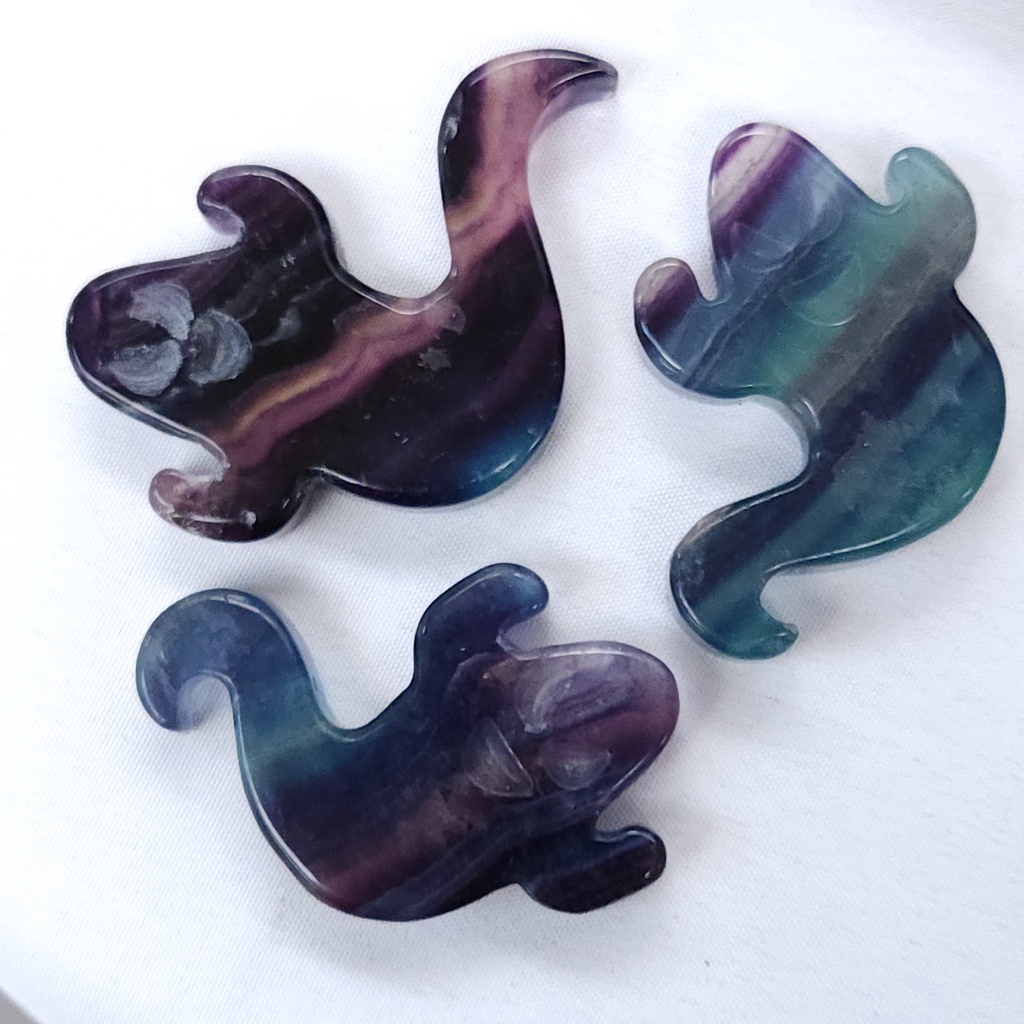 Rainbow Fluorite Ghost Carving