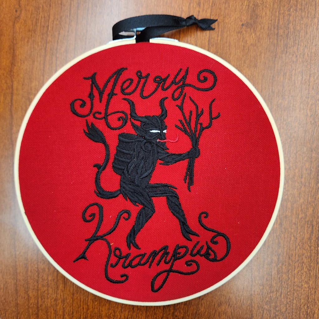 "Merry Krampus" Ornamental Hoop