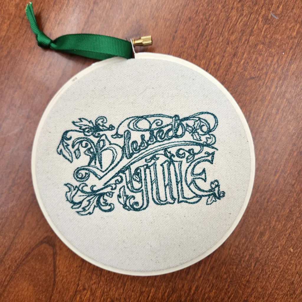 "Blessed Yule" Ornamental Hoop
