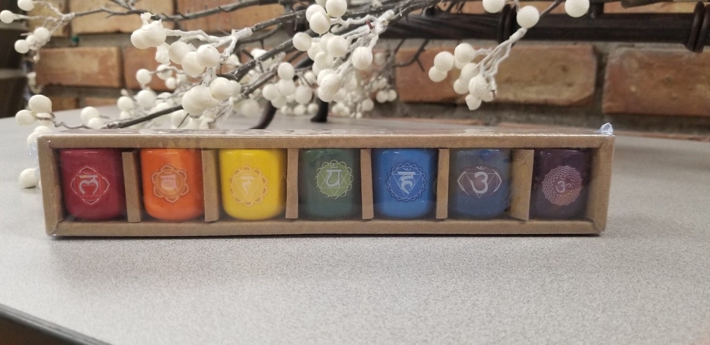 [1222020102] Ceramic Chime Candle Holder - Chakra Set (7)
