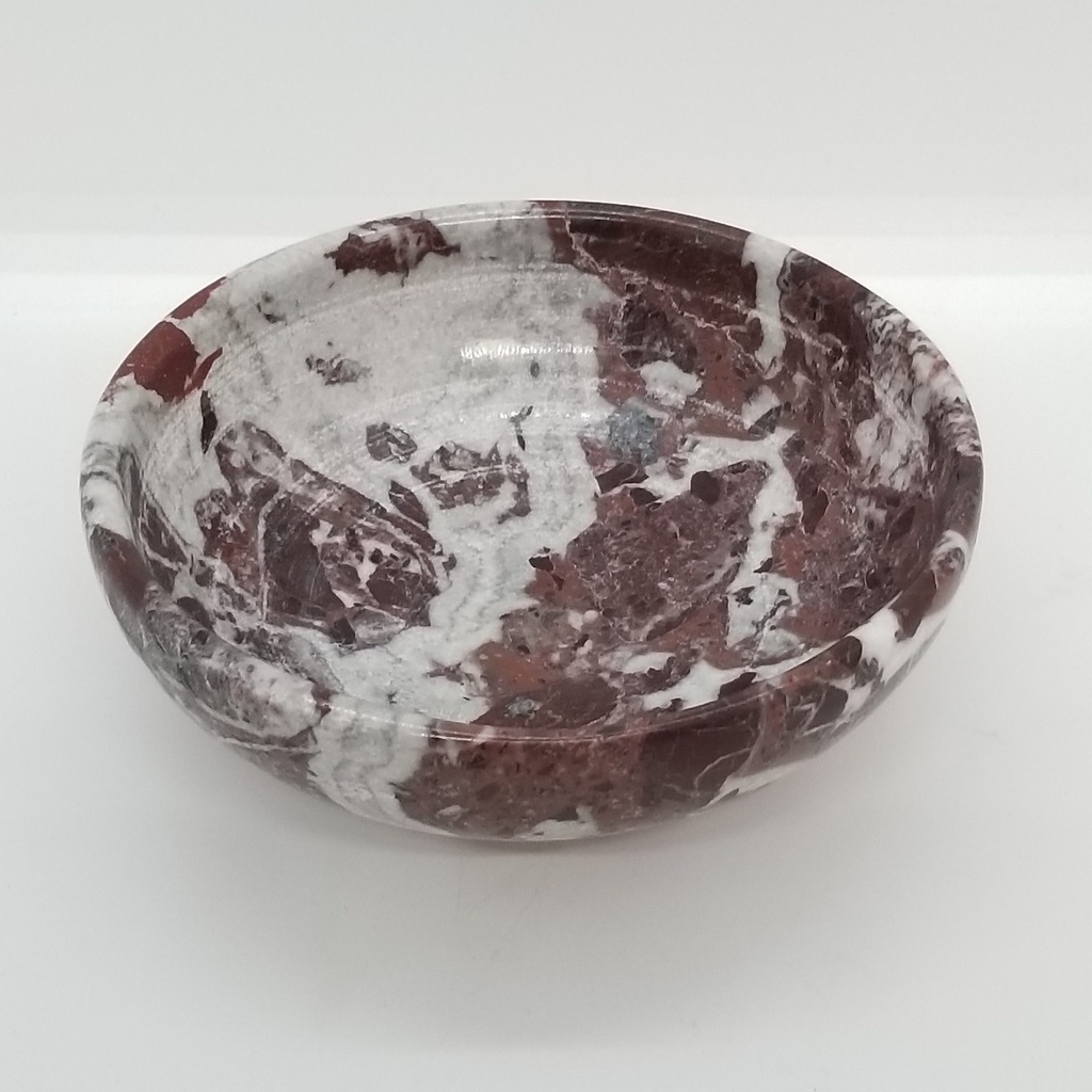 [3209602703] 4" Red Zebra Jasper Offering Bowl