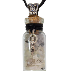 [5718] Rainbow Moonstone Bottle Necklace
