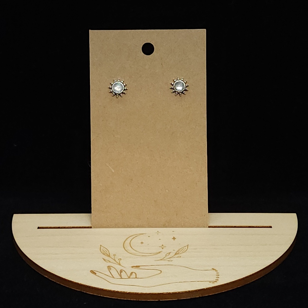 Rainbow Moonstone Sun Earrings
