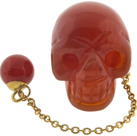 Carnelian Skull Pendulum