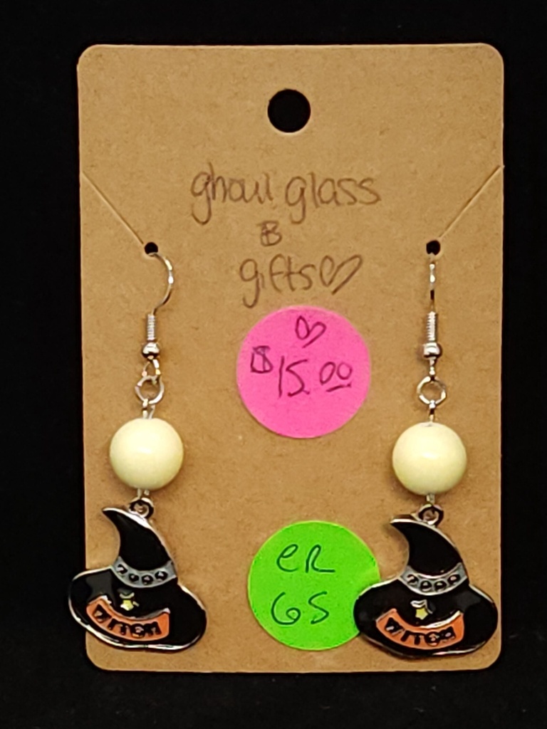 [5015051465] Yellow Witch Hat Earrings (ER65)