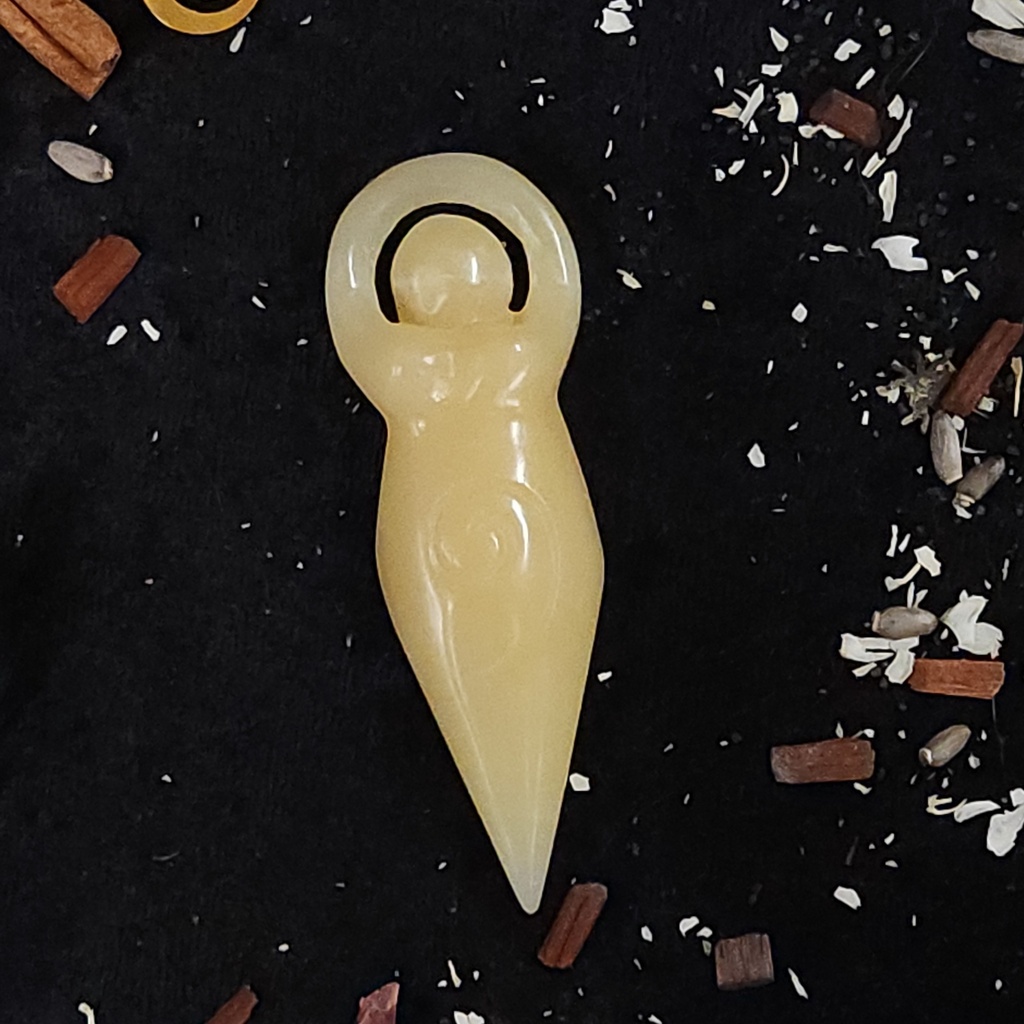 [12098] Orange Calcite Spiral Goddess