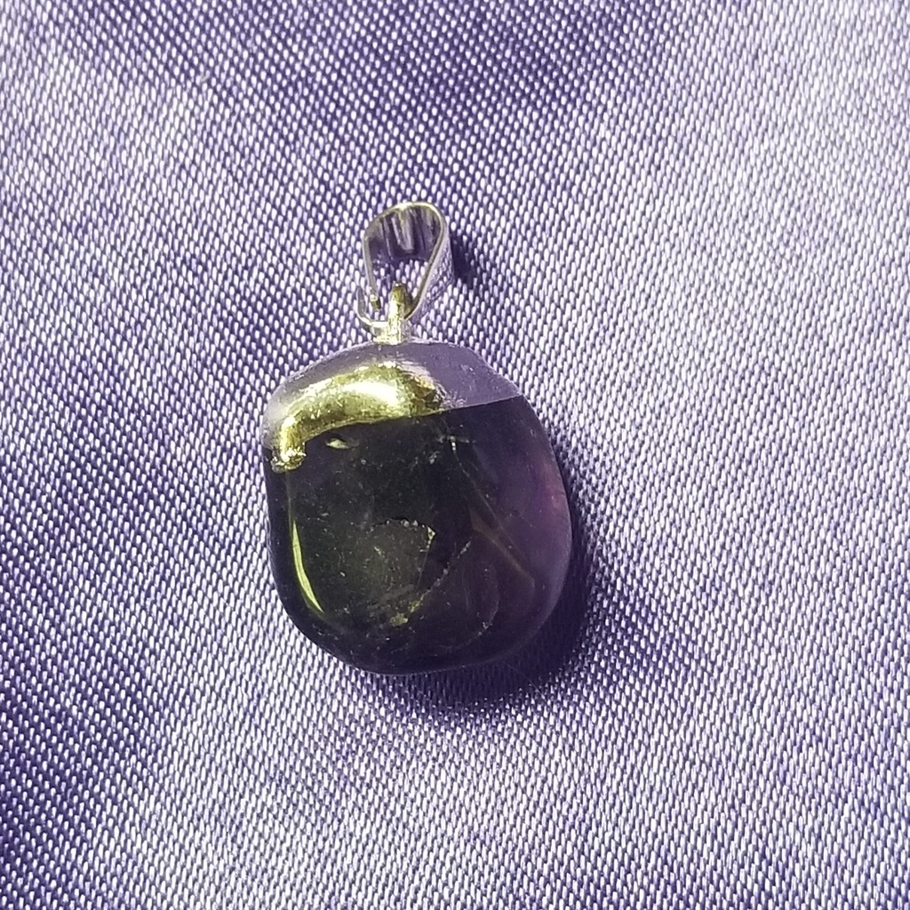 [121504030109] Amethyst Tumbled Stone Pendant