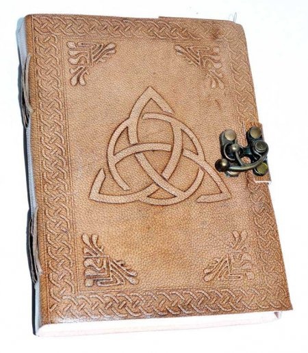[1604015706] Triquetra Tan Leather Blank Book