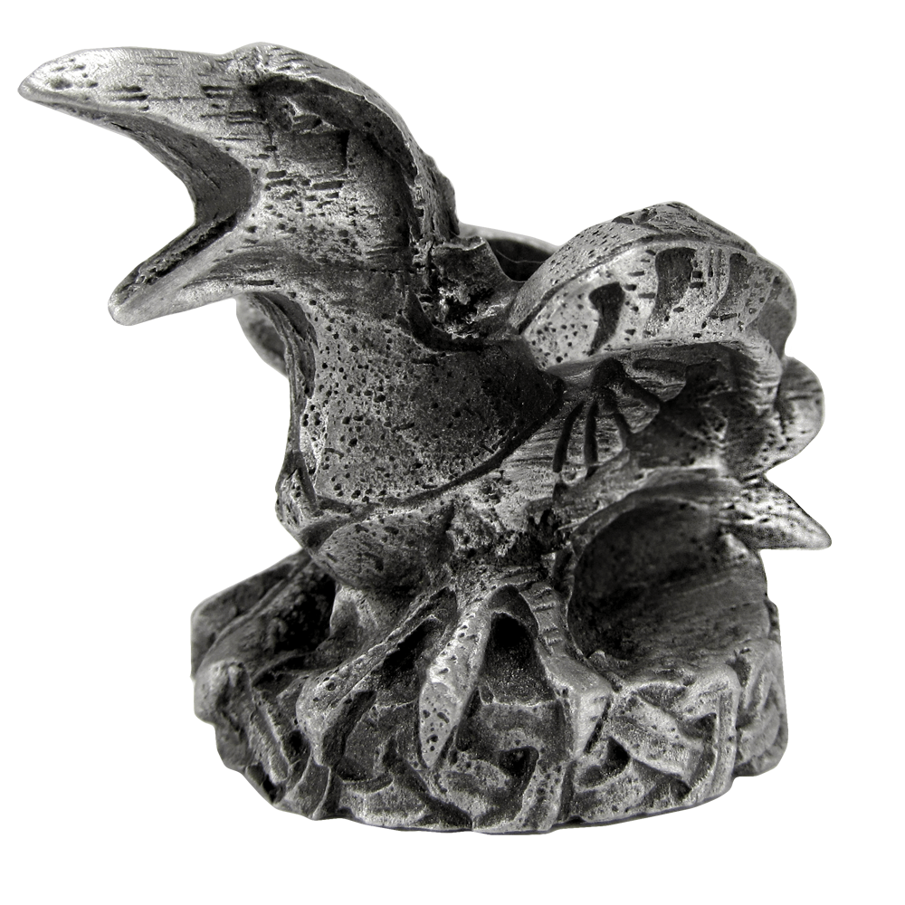 [1727] Mini Pewter Raven Candle Holder