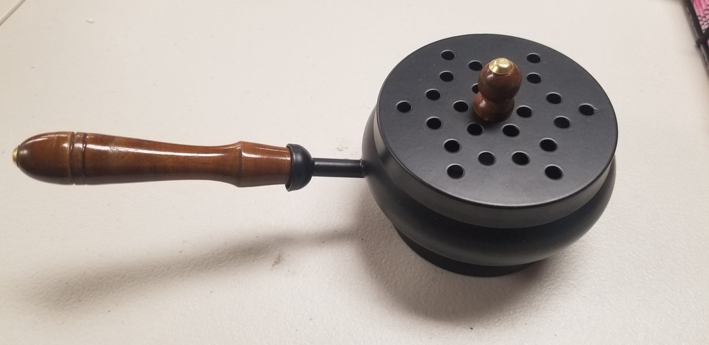 [1631050609] Handled Incense Burner Cauldron w/ Perforated Lid