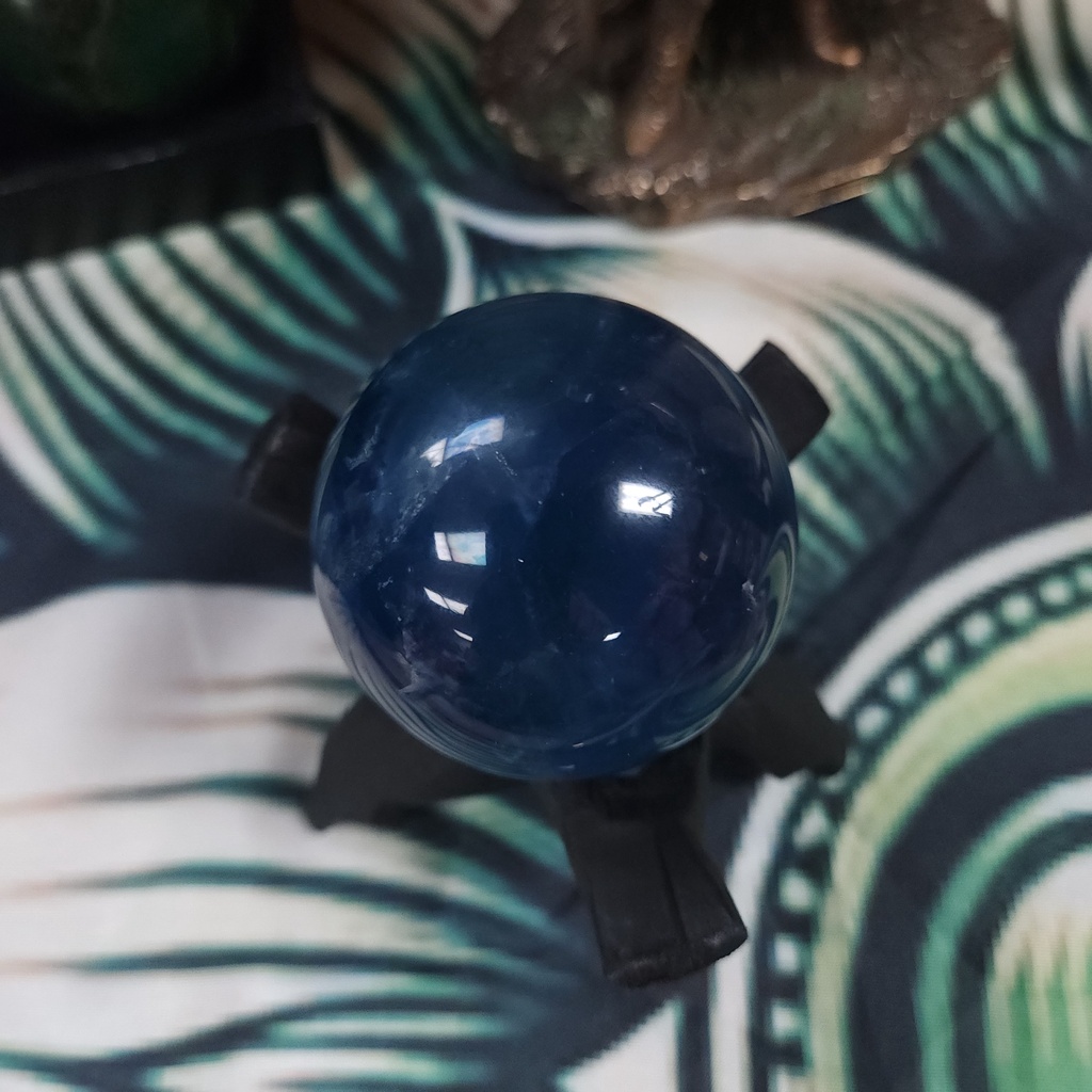 [12055] Blue Fluorite Sphere 58 mm