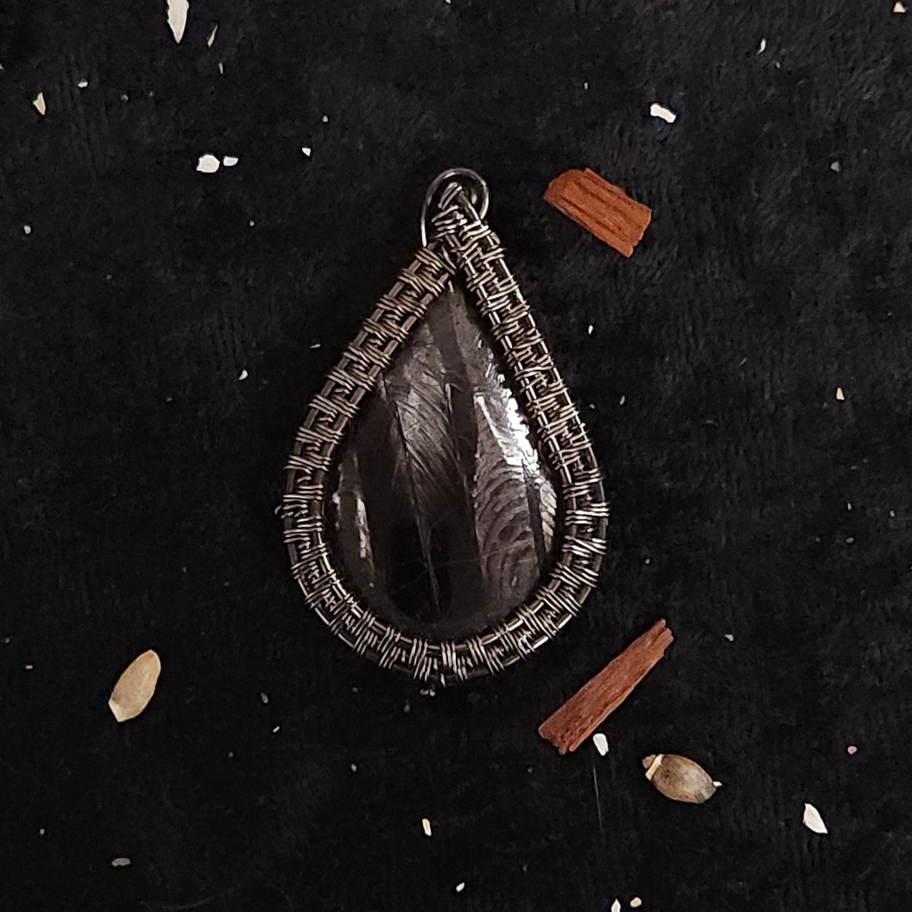 [11985] Night Warden Tourmaline Shield Pendant