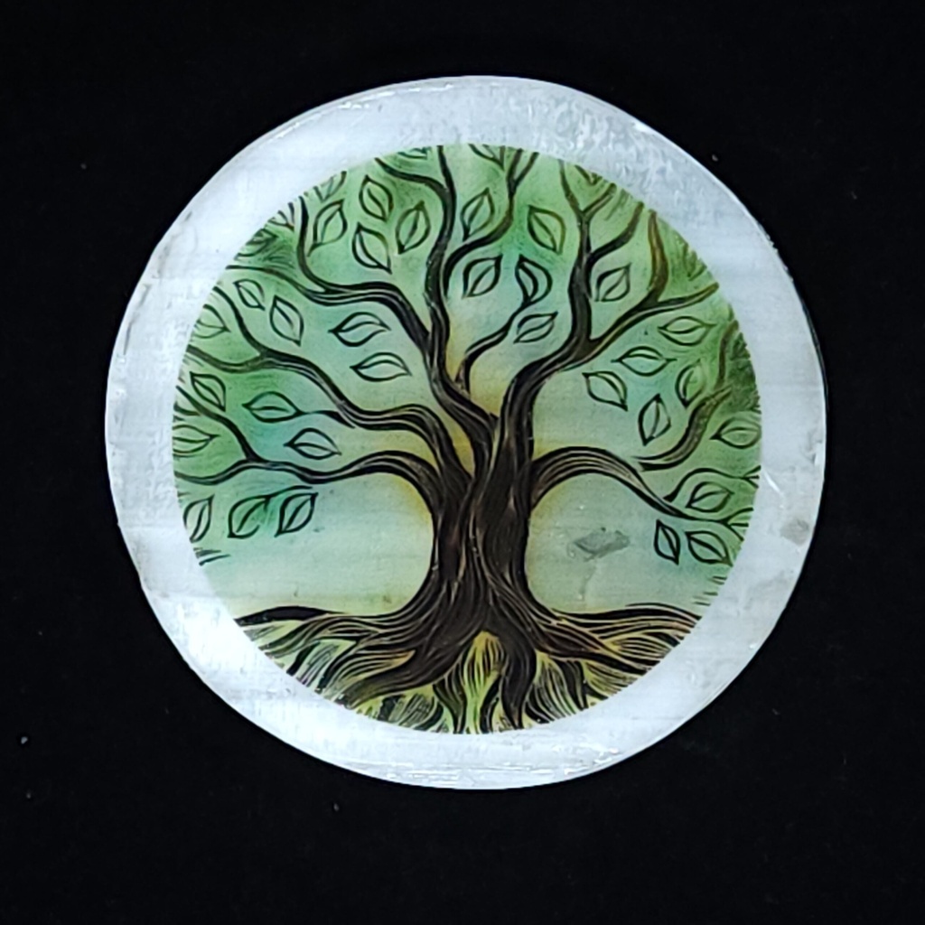[1609209803] Tree of Life Selenite Plate