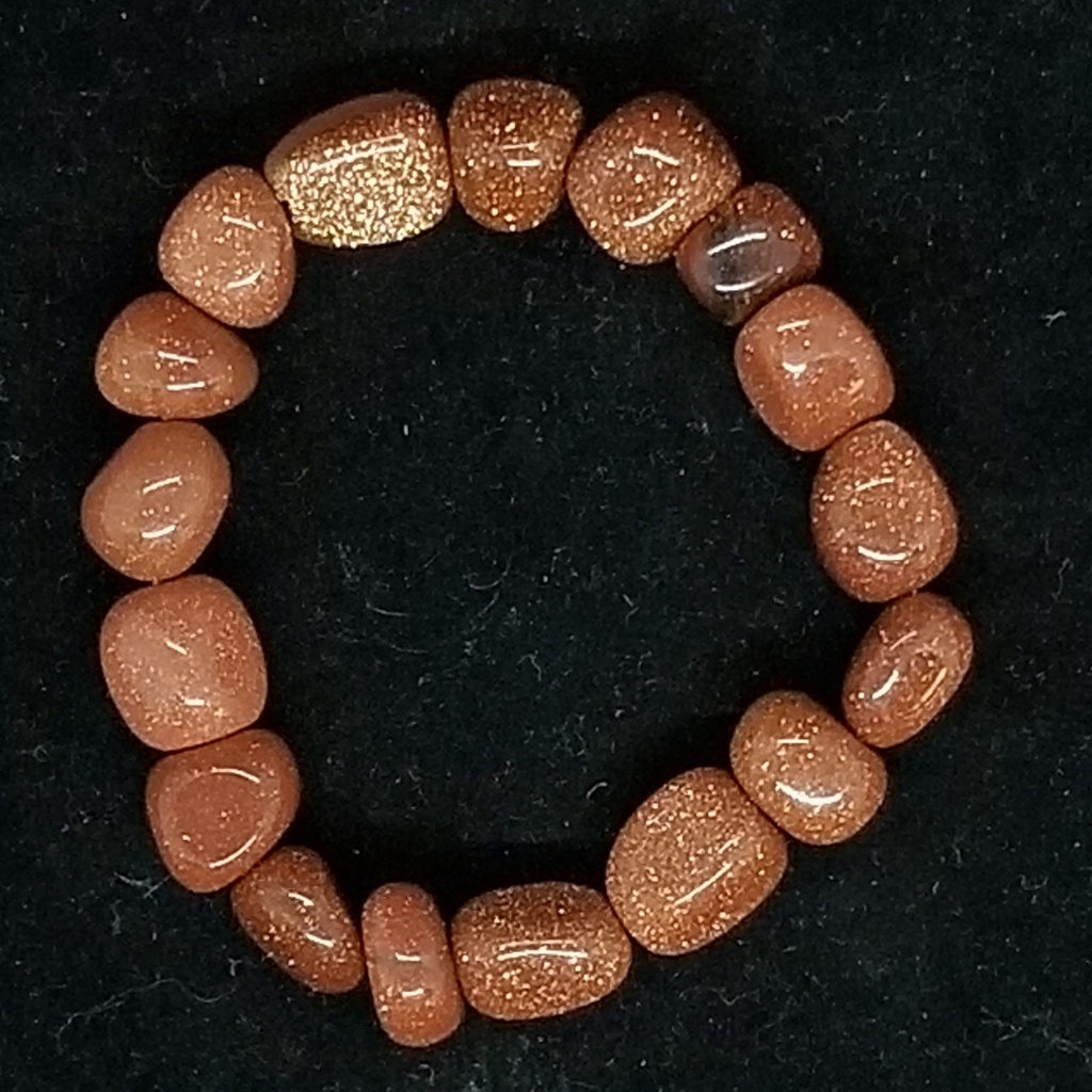 [1215020304222] Goldstone Tumbled Stones Bracelet