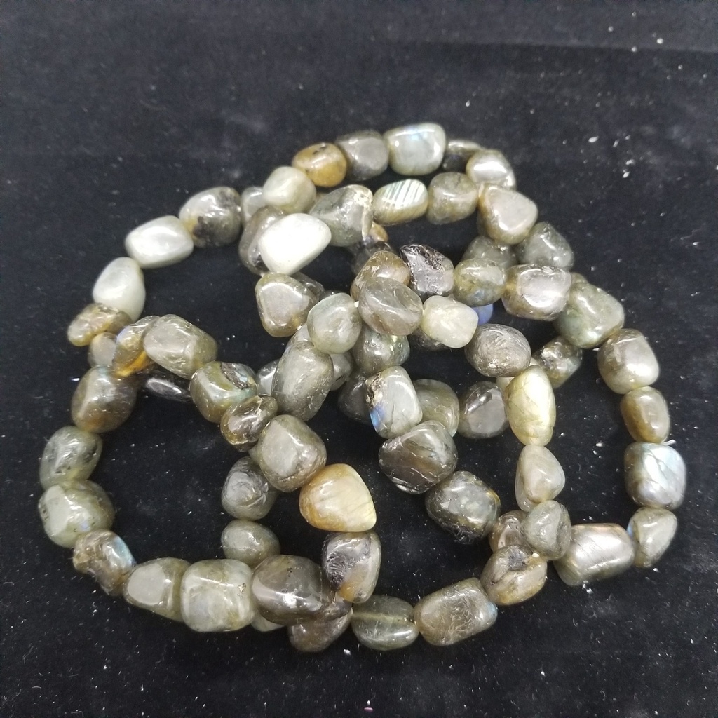 [121502030411] Labradorite Tumbled Stones Bracelet