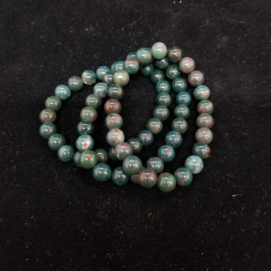 Crystal Bracelets - Bloodstone, 8 mm