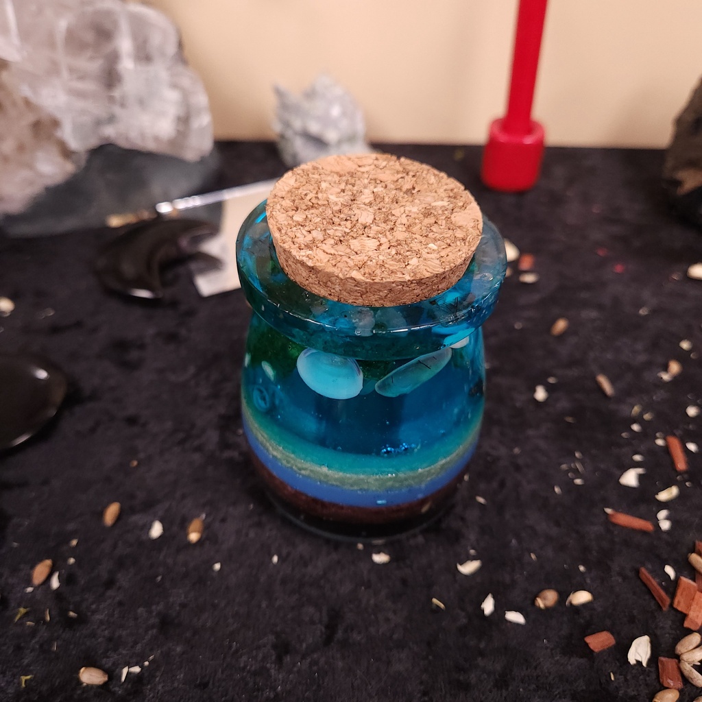 [11780] Elemental Layers Resin Alchemy Jar with Cork