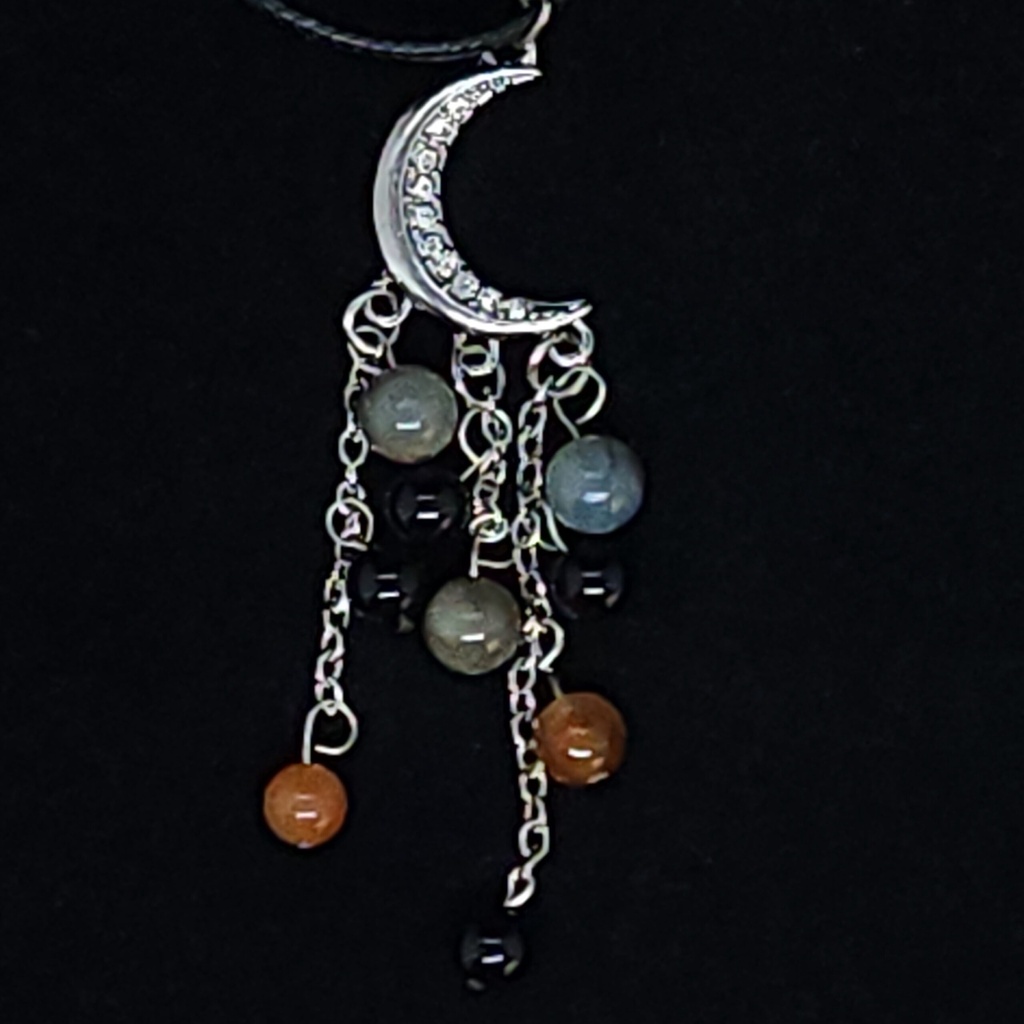 [53151324063] Sapphire and Onyx Necklace