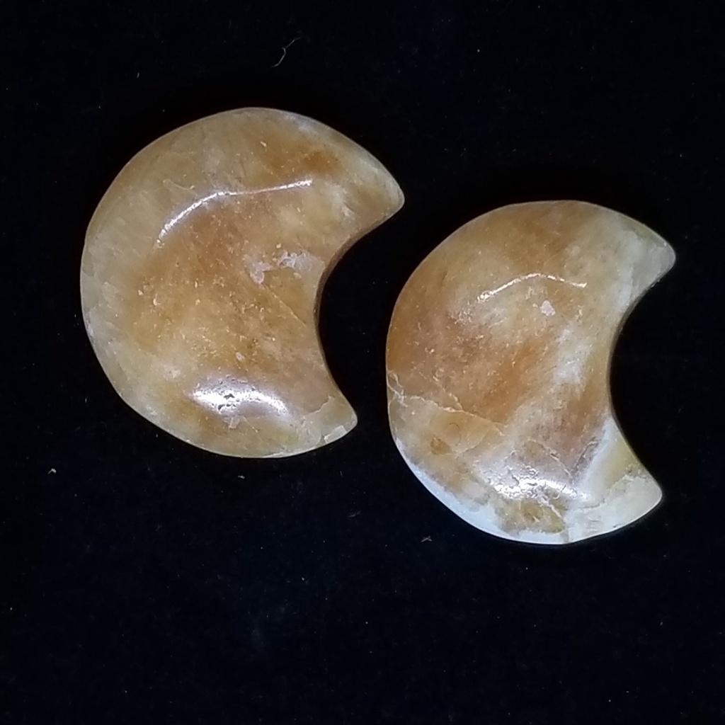 [3209220903] Orange Calcite Crescent Moons