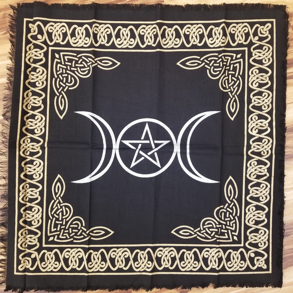 Triple Moon Pentacle Altar Cloth