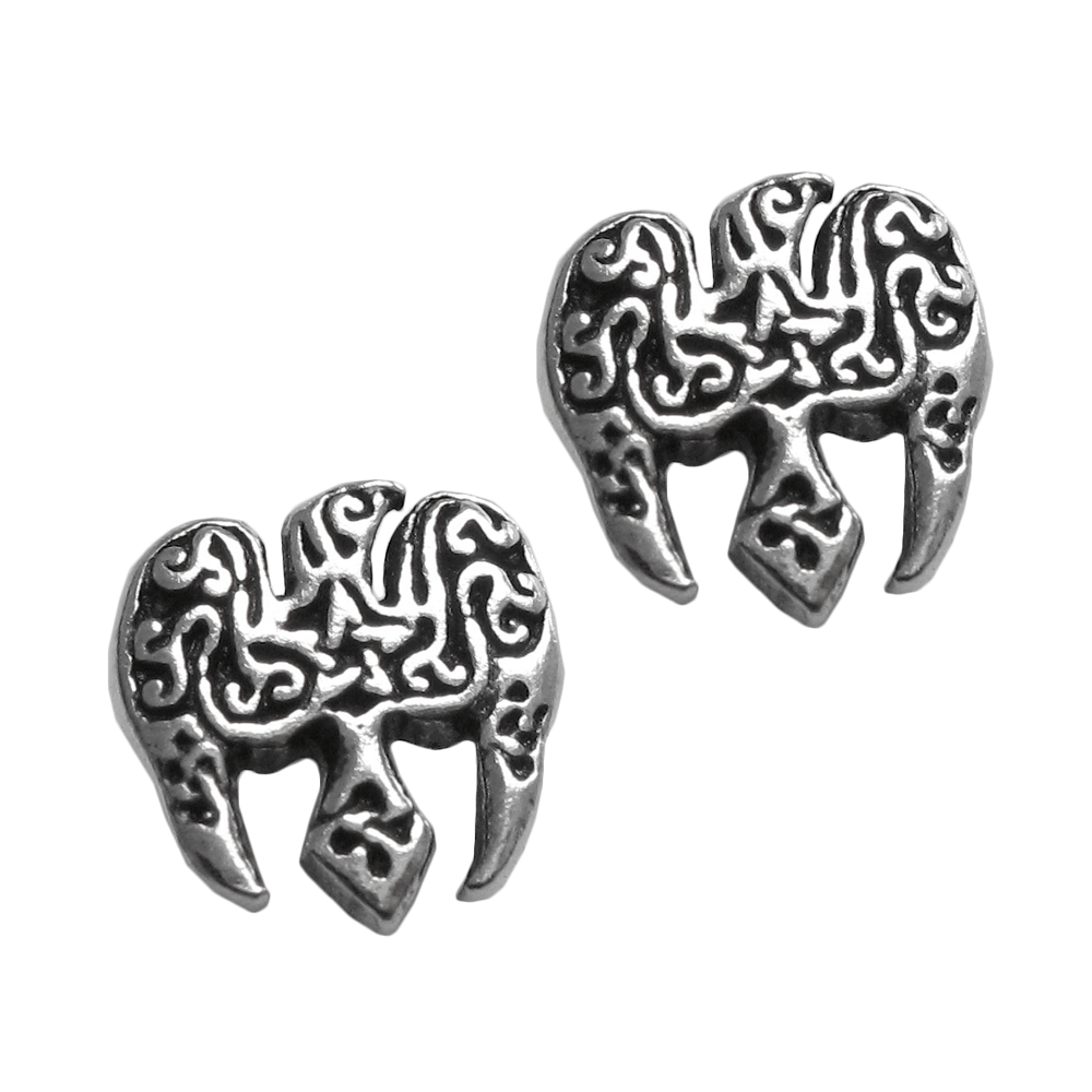 [1415050232] Raven Pentacle Stud Earrings