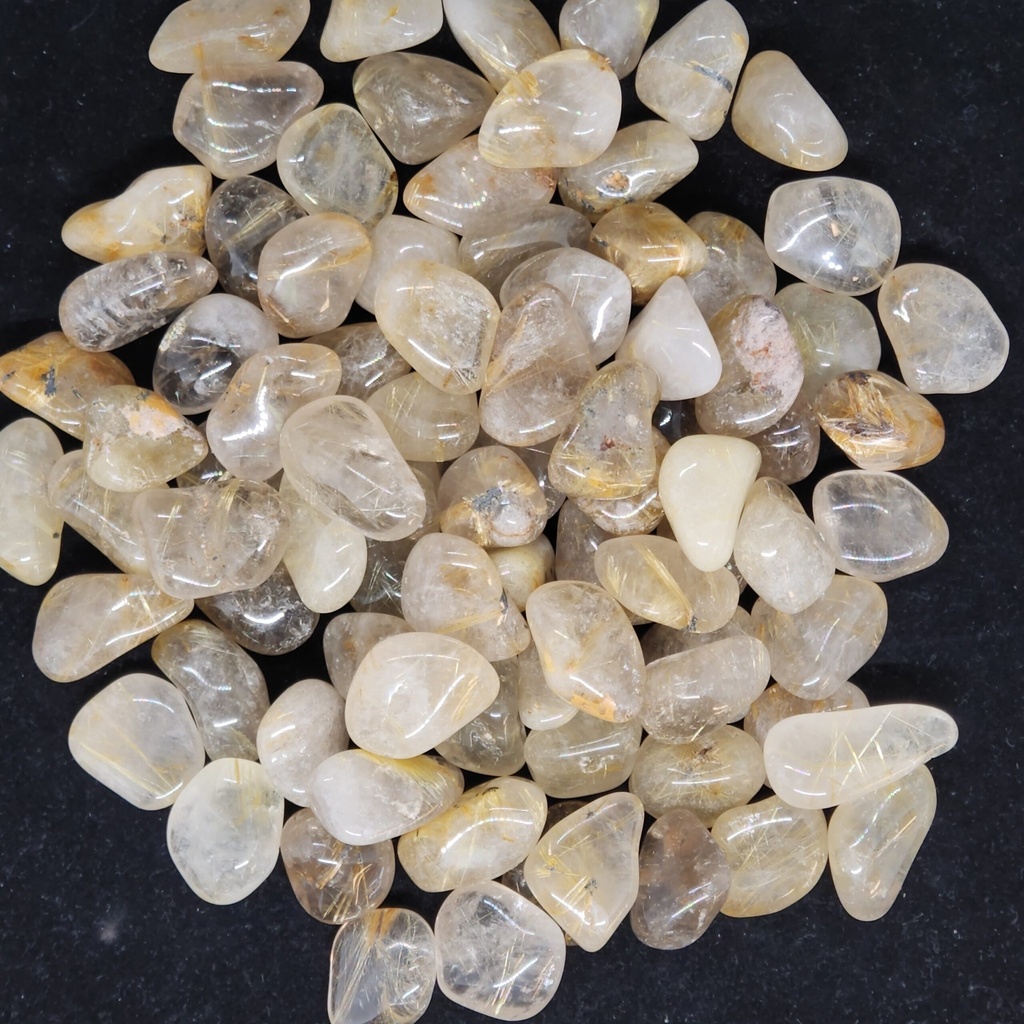 [32091330203] Rutilated Quartz, tumbled