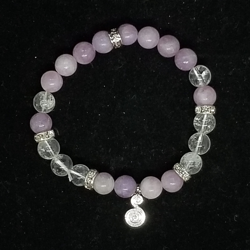 [3215022460557] Lepidolite Quartz Spiral Bracelet