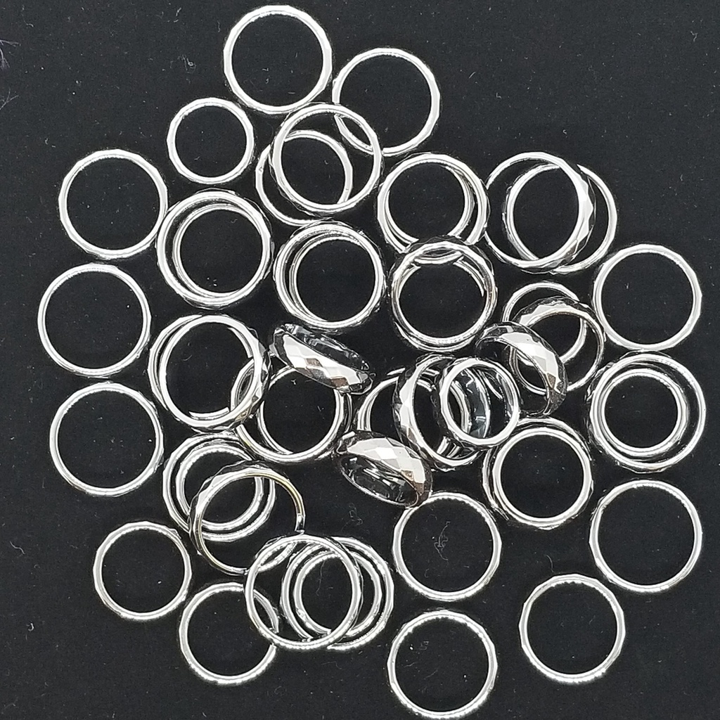 [121503030609] Faceted Hematite Rings