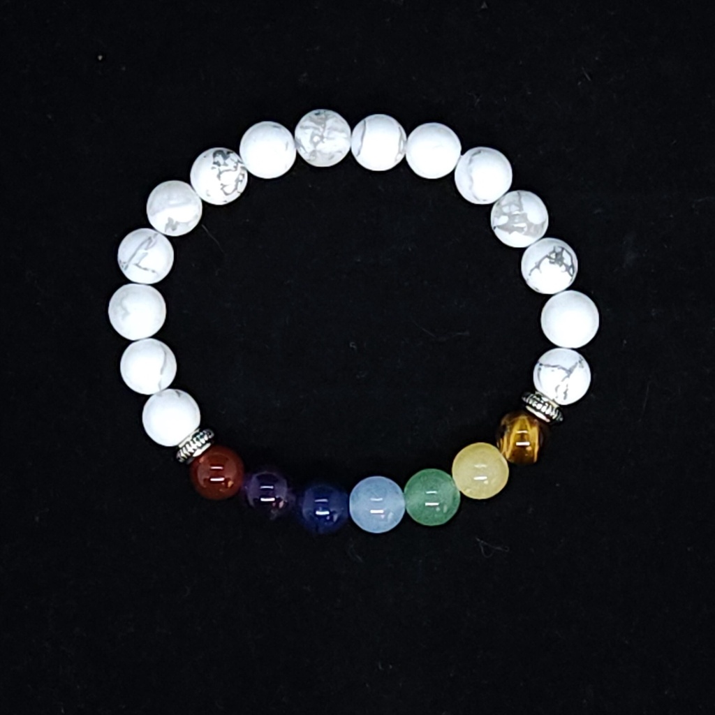 [32150210300] 7 Chakra Howlite Bracelet