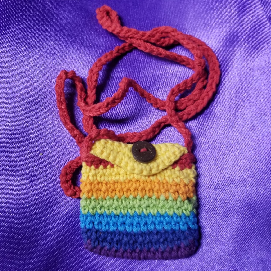 [1230012211] Rainbow Crochet Pouch