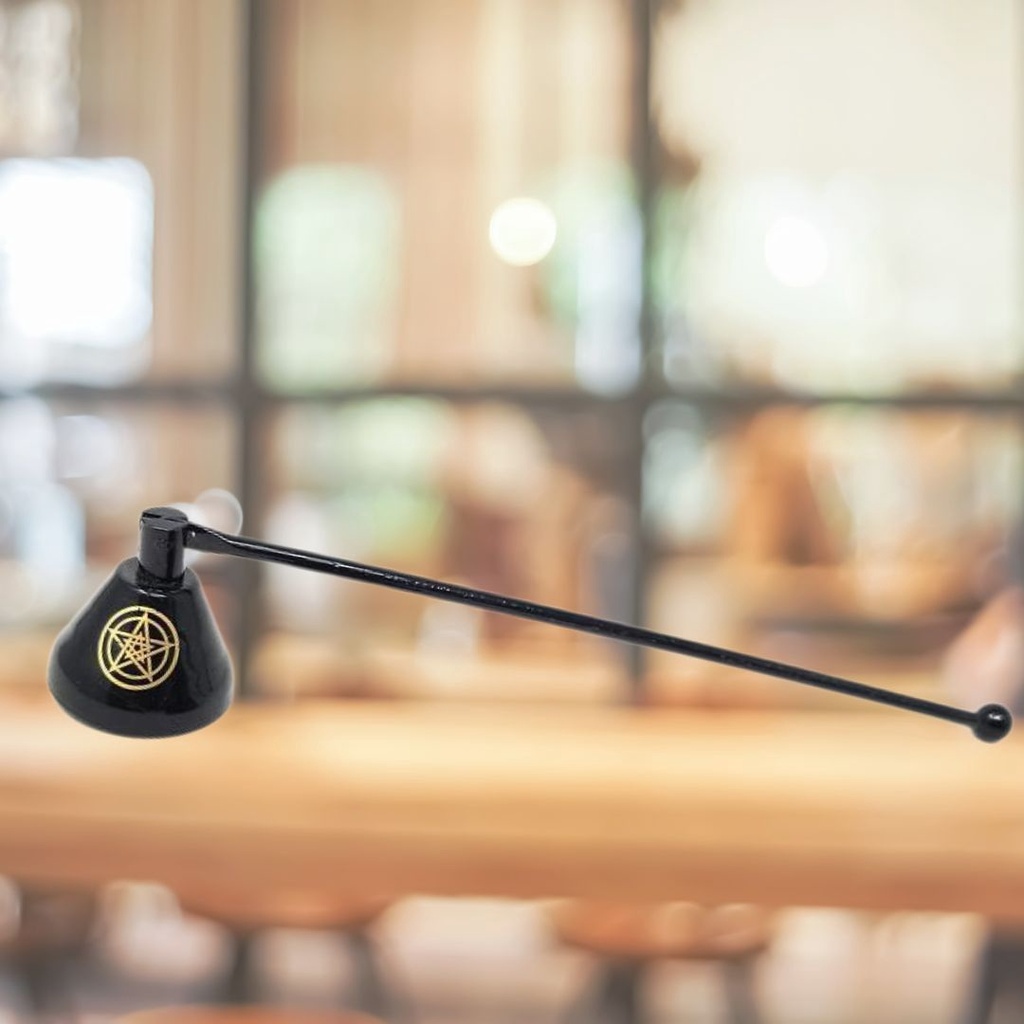 [11266] Black Pentagram Candle Snuffer 8"