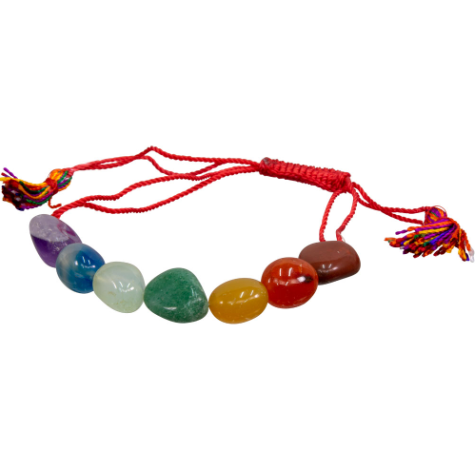 [11037] Tumbled Chakra Stone Bracelet