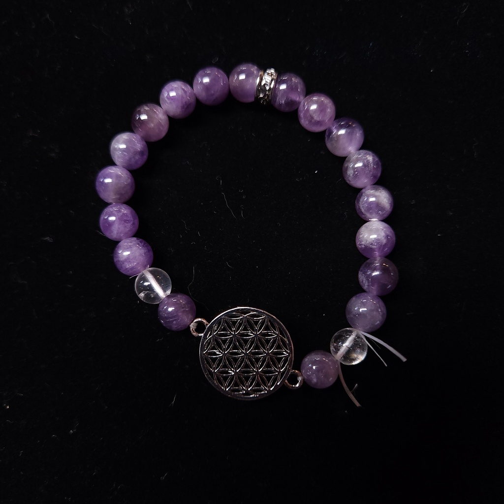 [321502090587] Amethyst Quartz Flower Bracelet