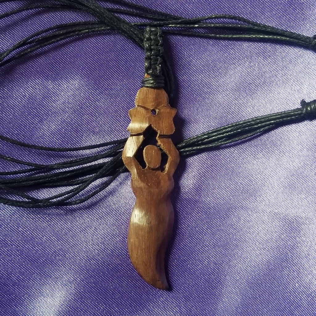 Goddess Wooden Necklace