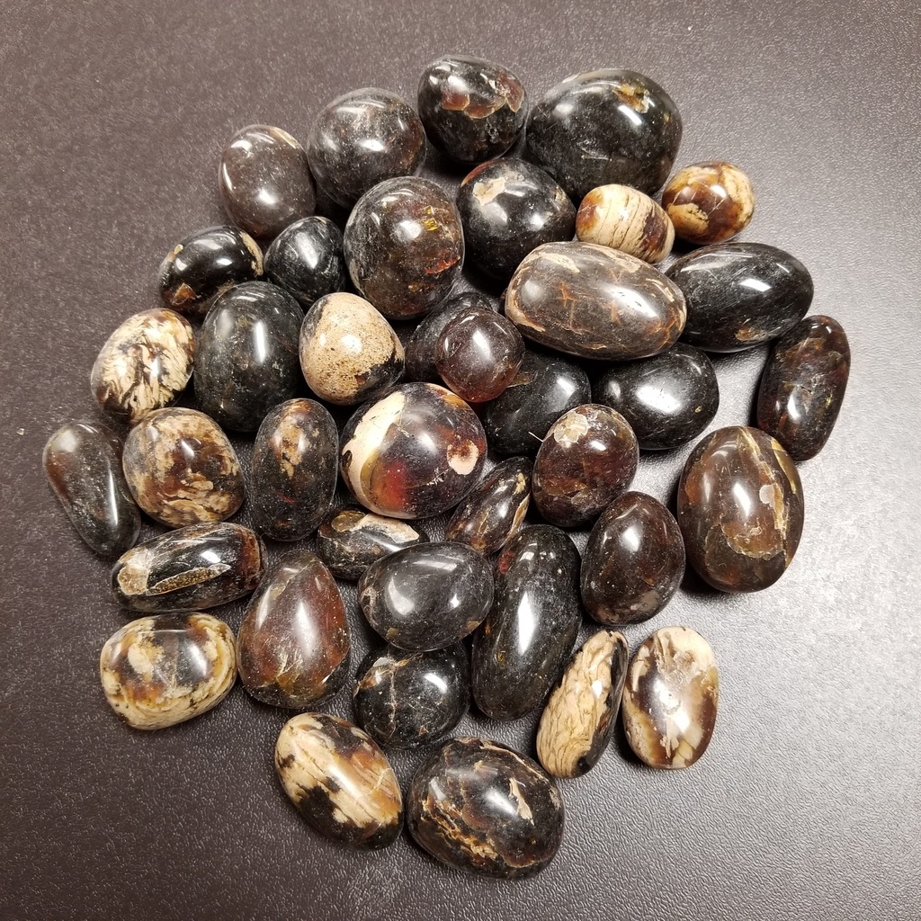 [220938020399] Zebra Amber, tumbled