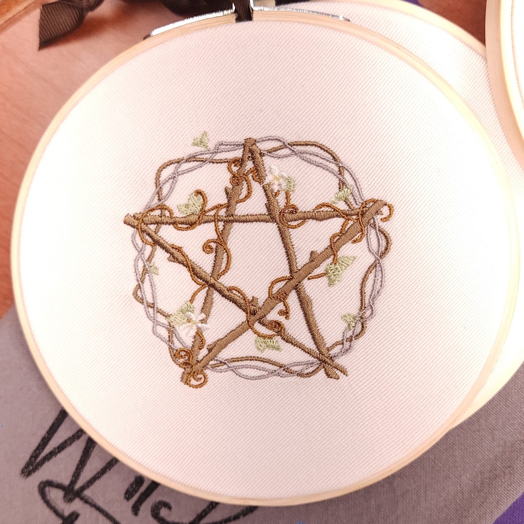 [7666] Pentacle of Venus Embroidered Hanging