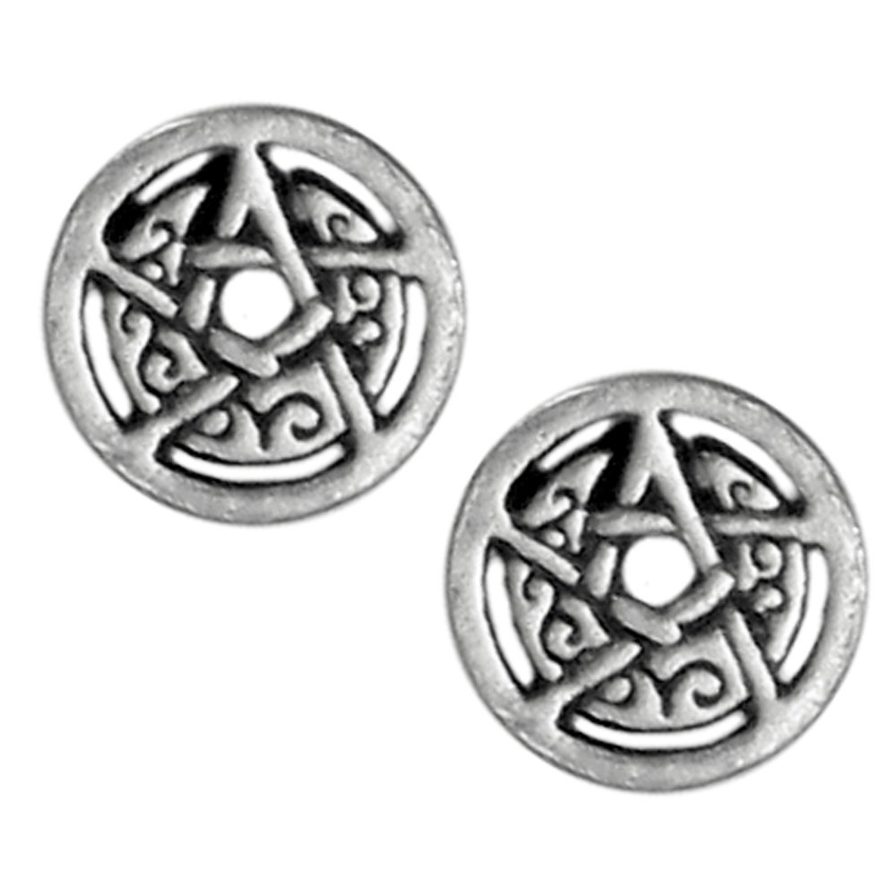 Crescent Moon Pentacle Studs