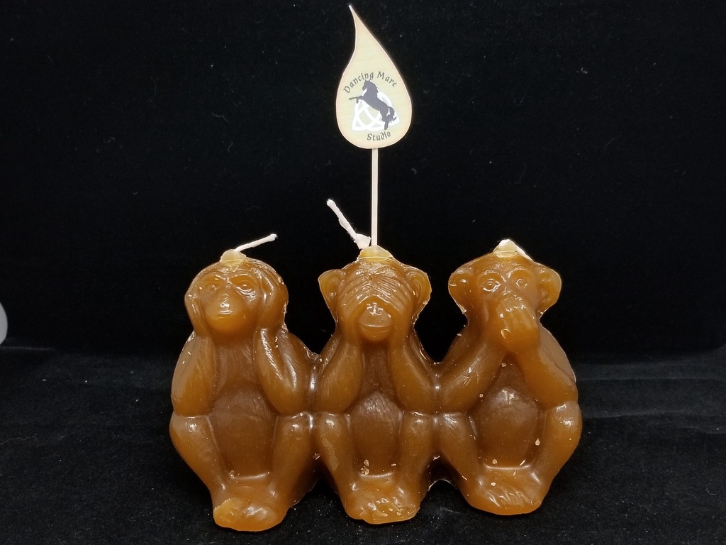 [7693] "See No Evil" Monkeys Candle