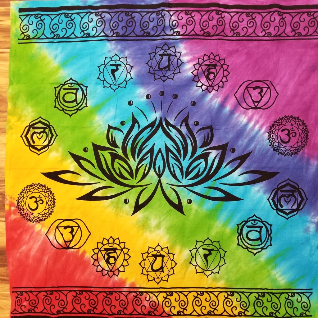 [1211013512] Tie-Dye Lotus Chakra Altar Cloth