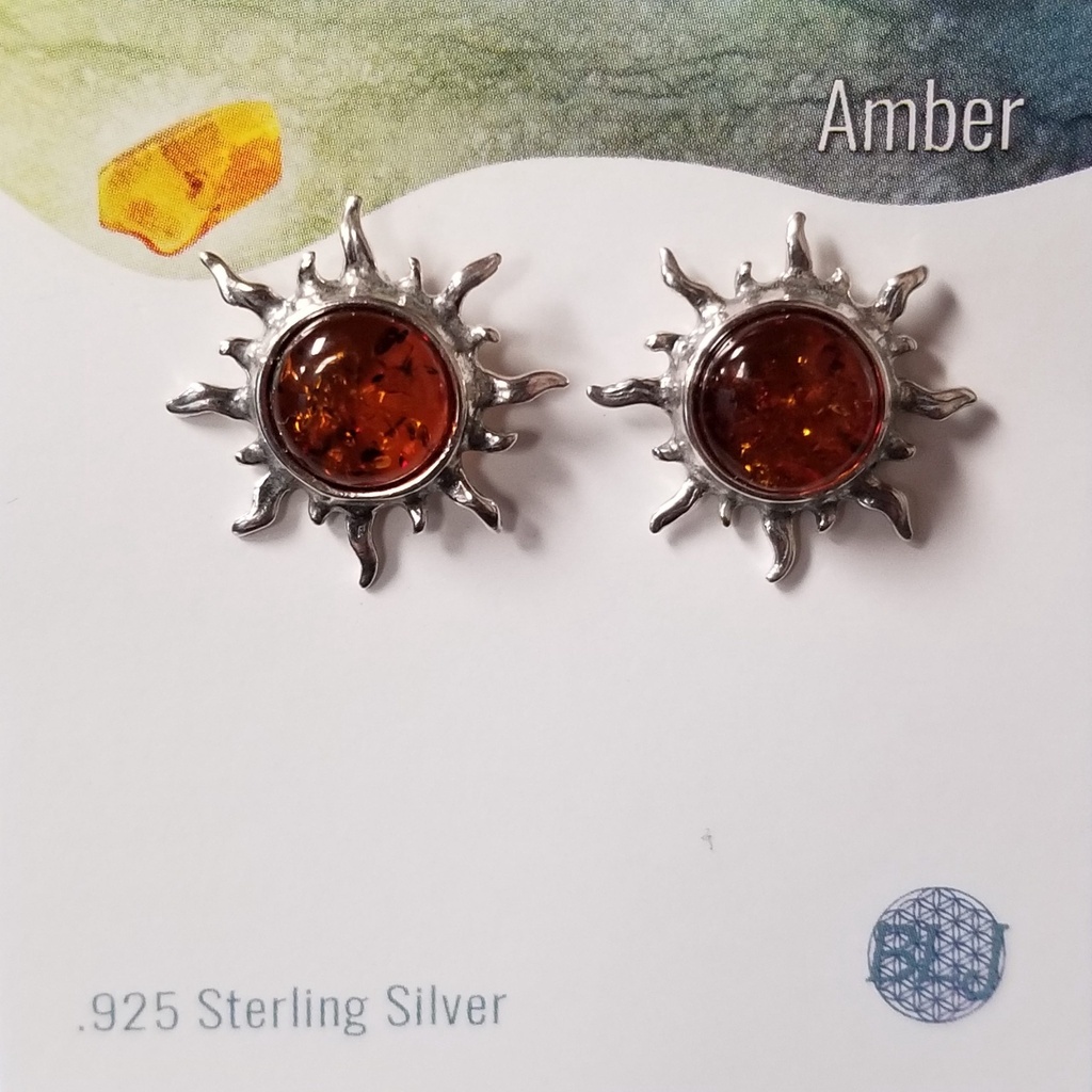 Amber Sun Studs