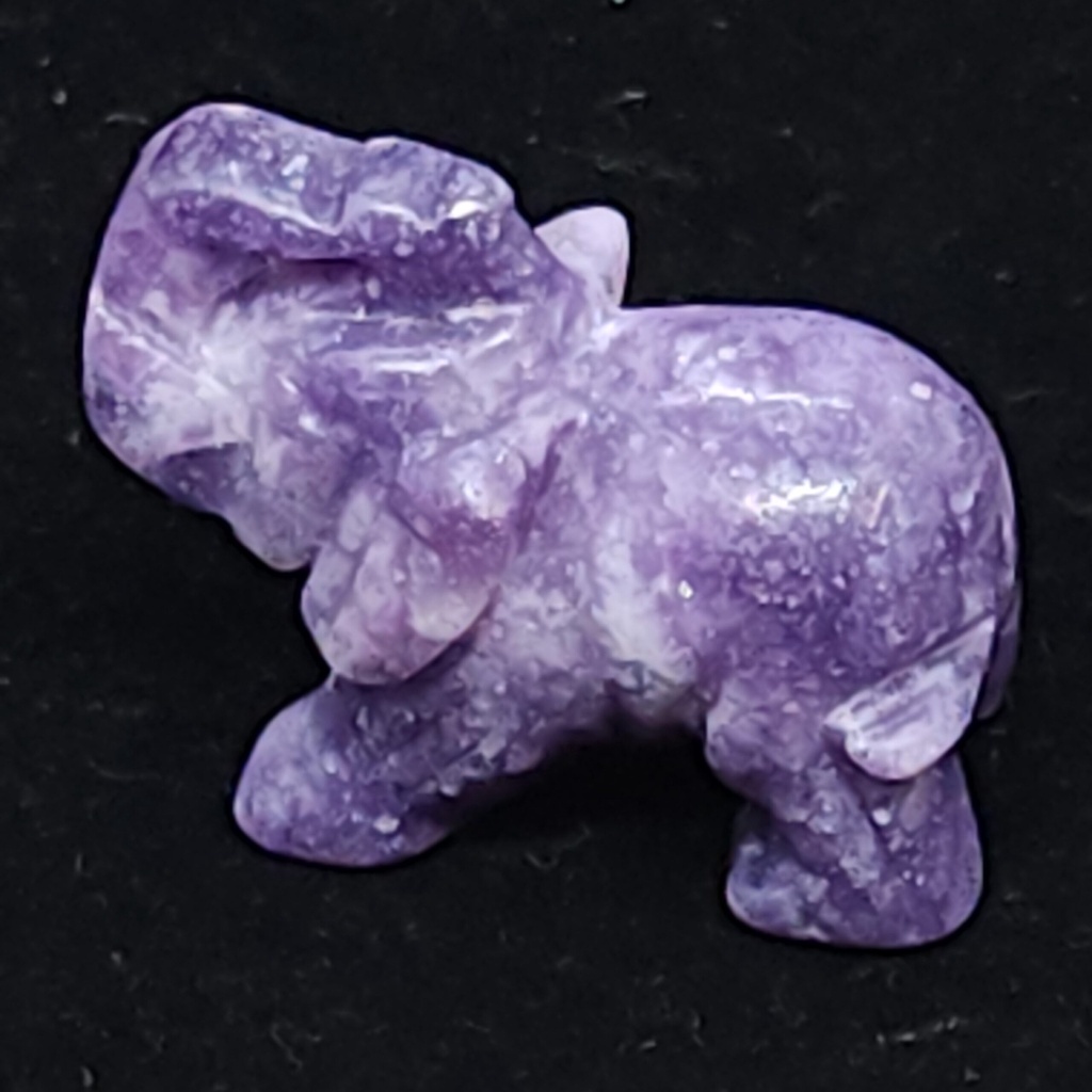[3709231317] Lepidolite Elephants