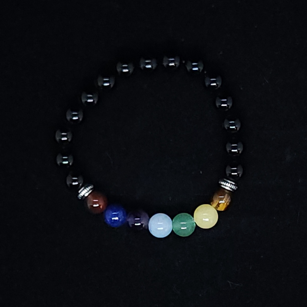 [3215021063] 7 Chakra Onyx Bracelet