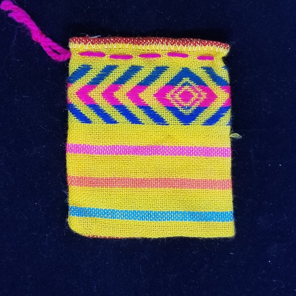 [9930014303] Woven Yellow Cotton Pouch