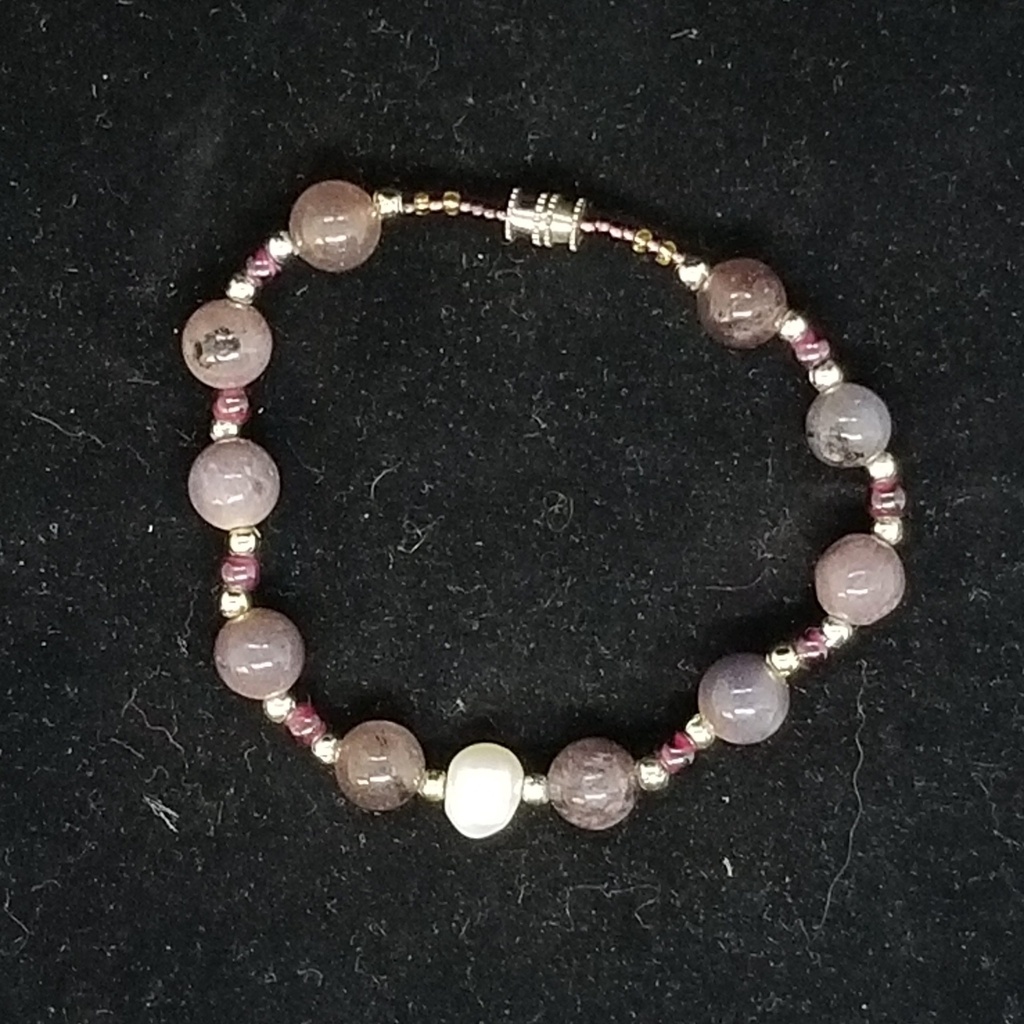 [9915020918] Amethyst and Pearl Bracelet