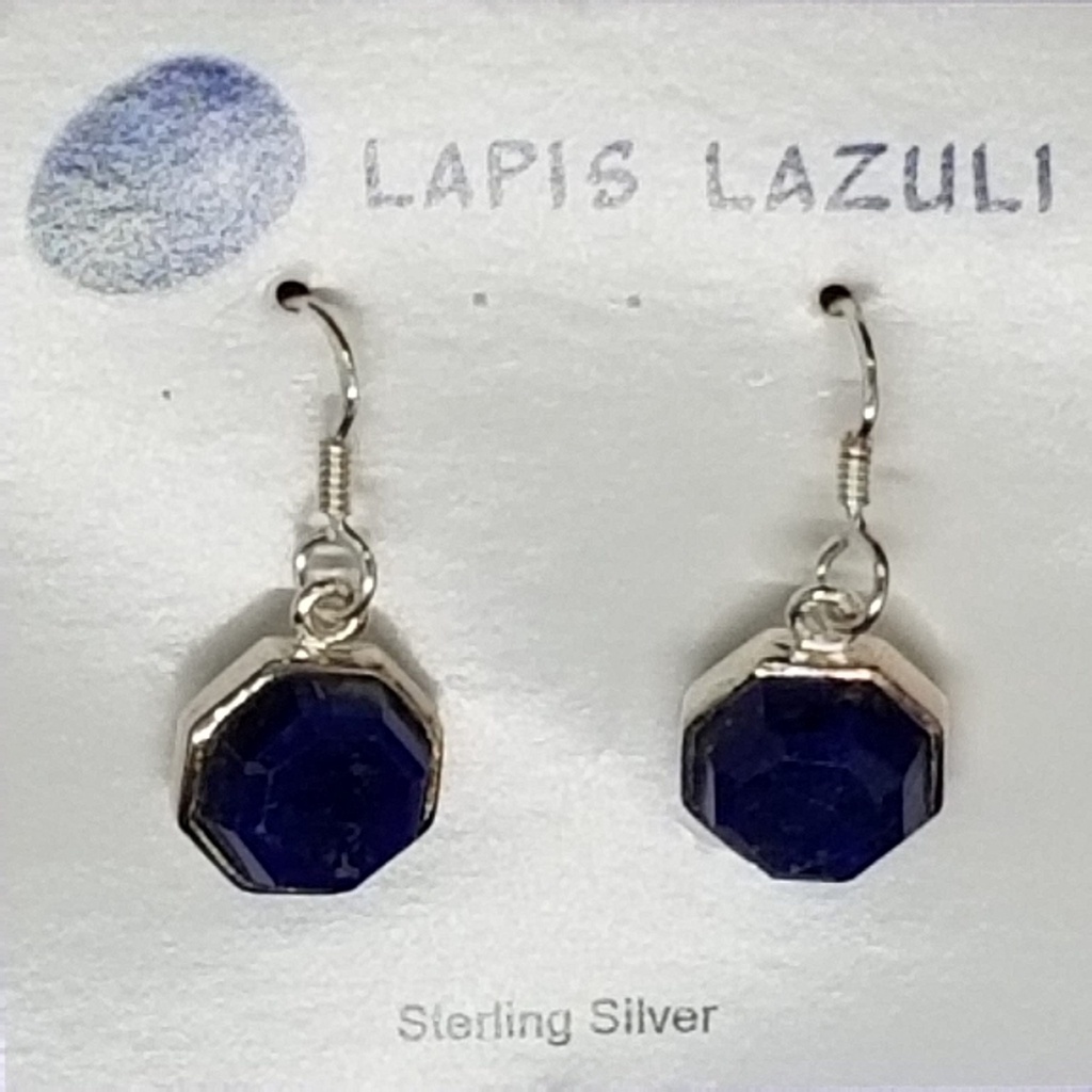 Lapis Lazuli Octagonal Earrings