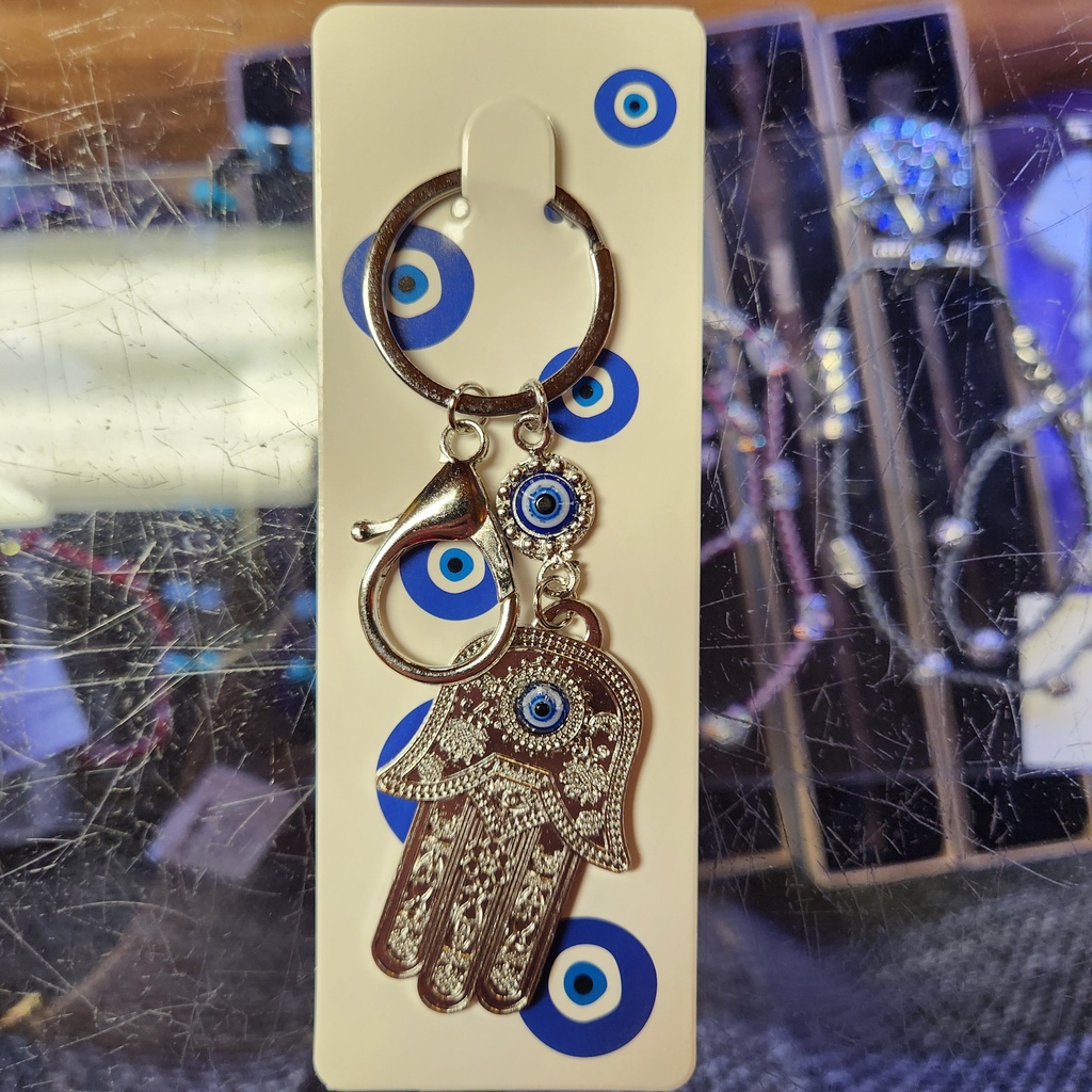 [10820] Evil Eye Hamsa Keychain