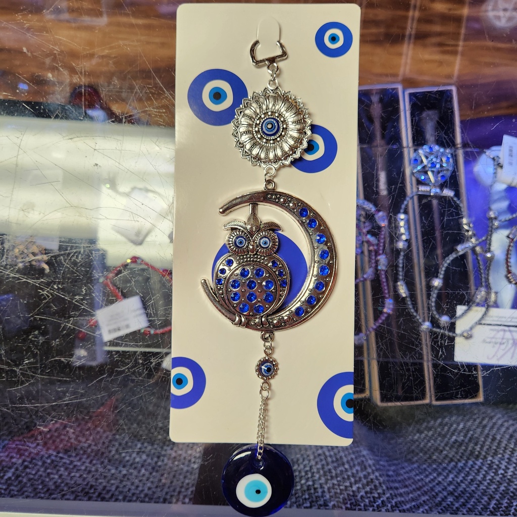 [10818] Evil Eye Owl & Moon Hanging